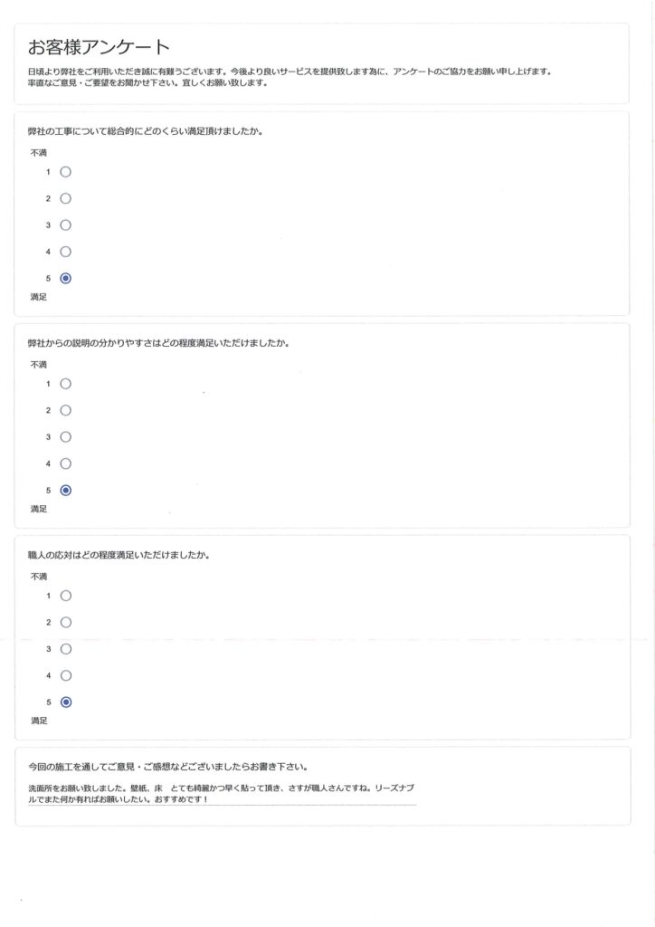 洗面・脱衣内装工事